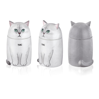 Personalized Ceramic Cat Urn - Handmade Memorial Keepsake for Ashes