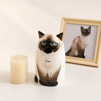 Handmade Cat Memorial Urn – Personalized Ceramic Cremation Urn for Pets