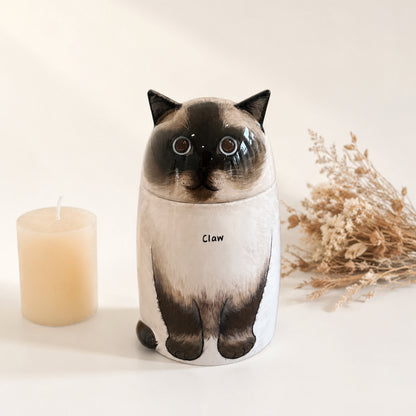 Handmade Cat Memorial Urn – Personalized Ceramic Cremation Urn for Pets
