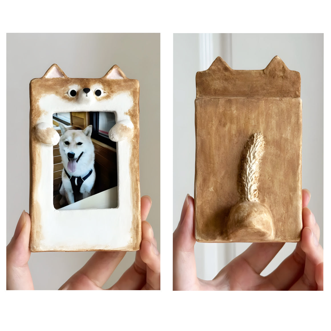 Custom Ceramic Pet Photo Frame - Personalized Cat & Dog Memorial Desktop Decor