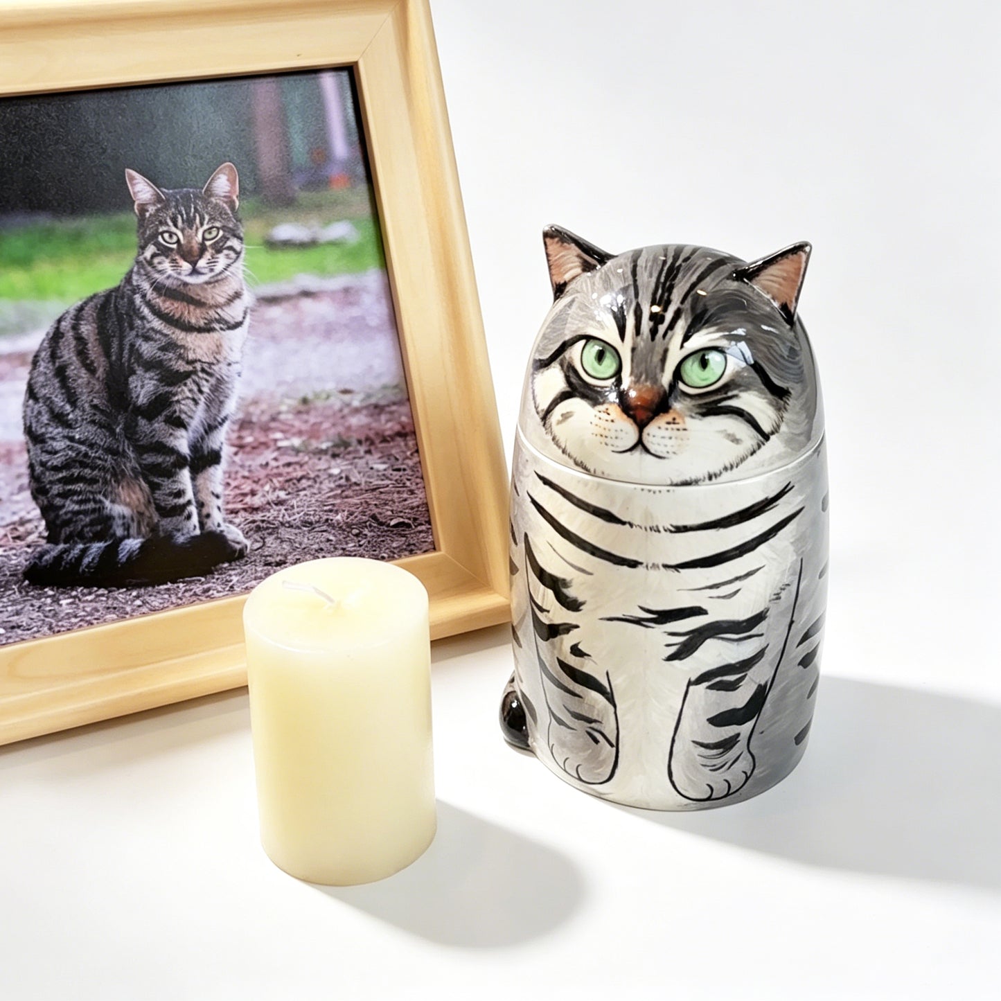 Personalized Cat Urn for Ashes – Handmade Ceramic Memorial Keepsake Urn